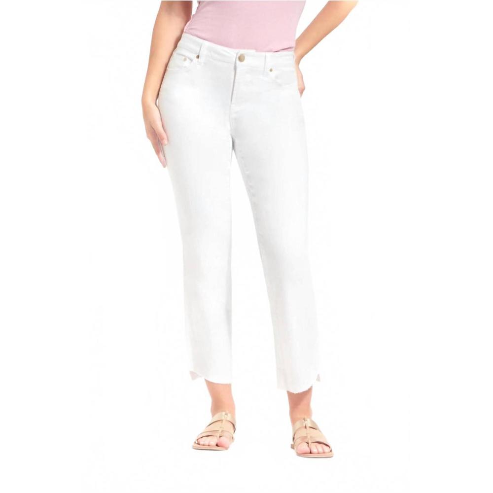 NEW 1822 DENIM willa straight crop jeans in white